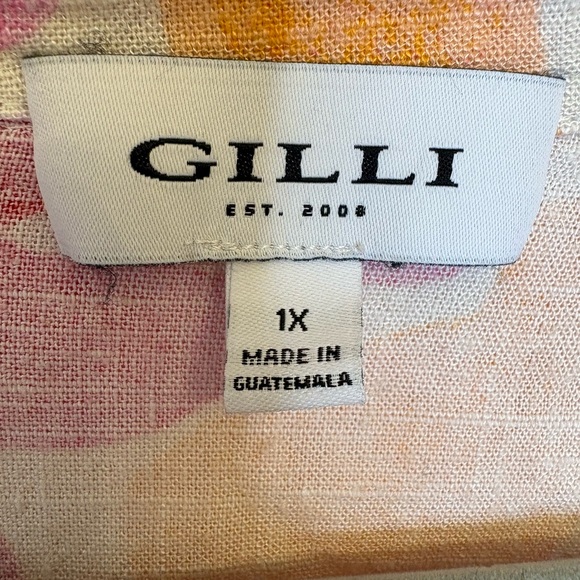 Gilli Plus Size Floral Romper | Pink Orange Red Boho Resort Vacation Chic 1X - Picture 5 of 5